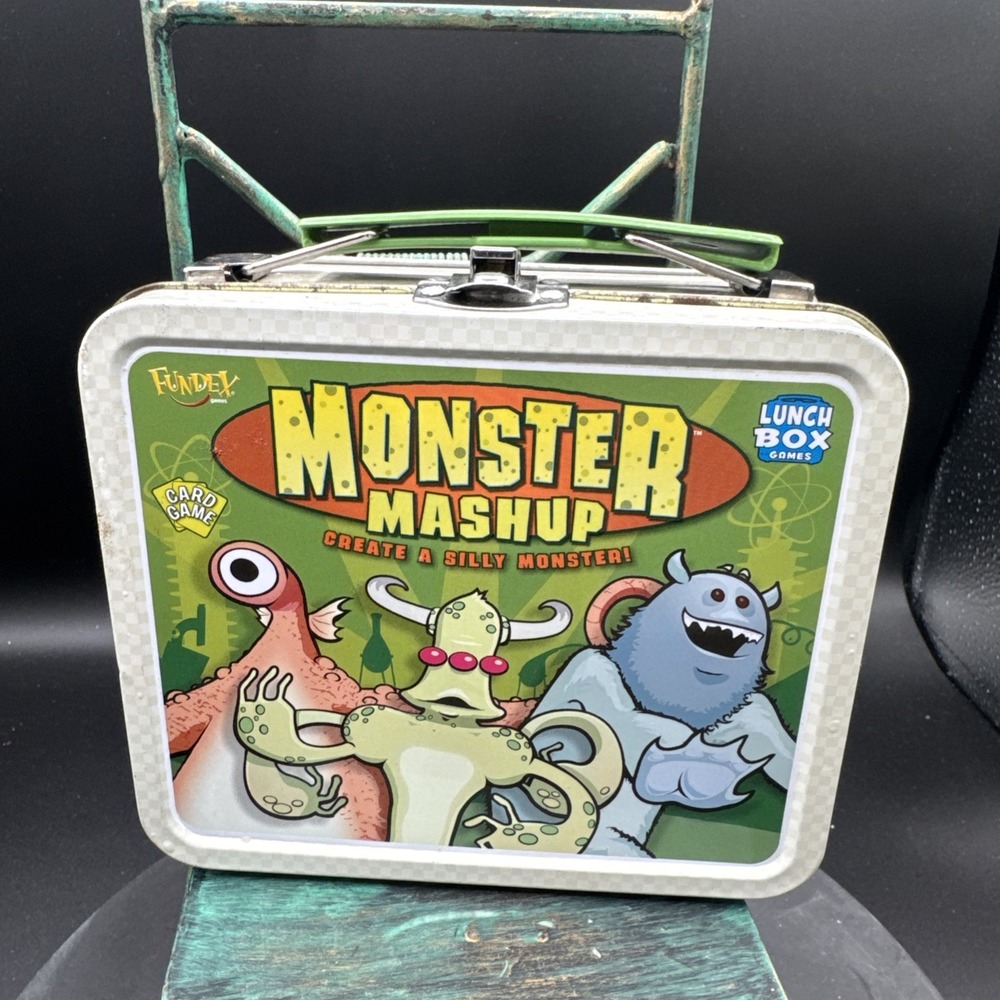 2003 Fundex card game "i've Created A Monster" In Collectible Lunch Box Tin
